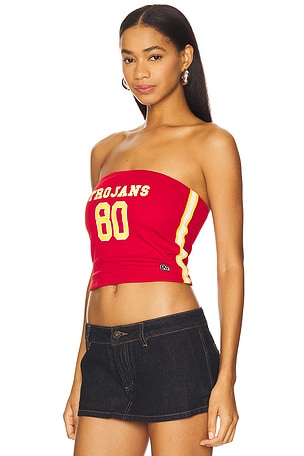 Hype and Vice University Of Southern California Jersey Tube Top in Red