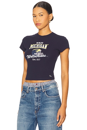 Hype and Vice University Of Michigan Baby Tee in Navy