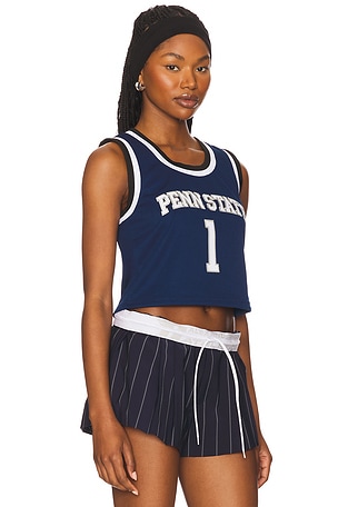 Hype and Vice Penn State Cropped Basketball Jersey Top in Navy