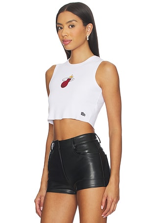Hype and Vice Miami Heat Cut Off Tank Top in White