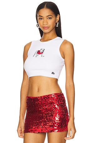 Hype and Vice University Of Georgia Bulldog Cut Off Tank Top in White