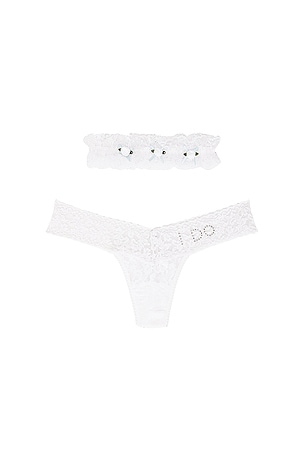 "I Do" Box Set Low Rise Thong And Garter Hanky Panky