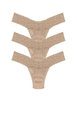 Signature Lace? Low Rise Thong Three Pack Hanky Panky