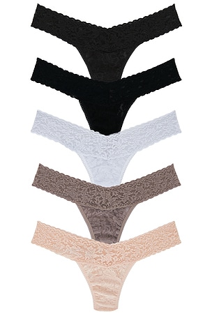 Signature Lace Low Rise Thong 5 Pack Hanky Panky