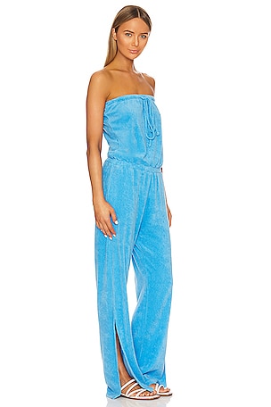 MONROW Bandeau Jumpsuit in Teal