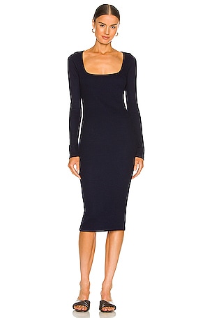 Trina Rib Curved Hem Dress Trina Rib Curved Hem Dress