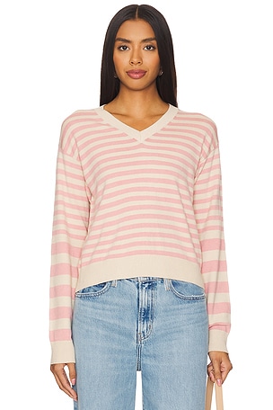 LIGHT SOFT KNIT STRIPE V NECK 스웨터 MONROW