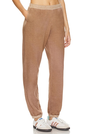 MONROW Teddy Fleece Sweatpant in Brown