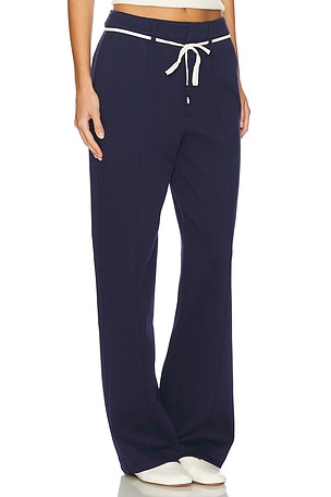 MONROW Cotton Knit Trousers in Navy