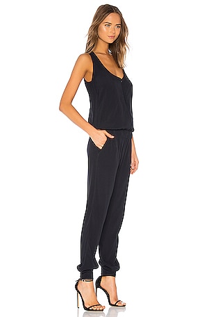 MONROW Crepe Jumpsuit in Blue