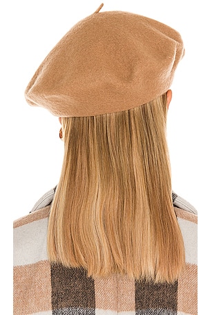 Hat Attack Classic Wool Beret in Tan