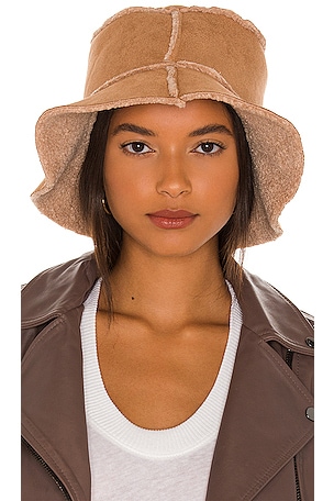 NWT Hatattack Reversible Faux Shearling Bucket Hat in Natural Hat Attack Reversible Faux Shearling Bucket Hat - Miami Hat Shop main image 2