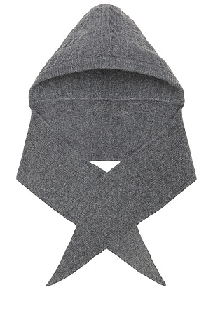 Cable Hooded Scarf Hat Attack