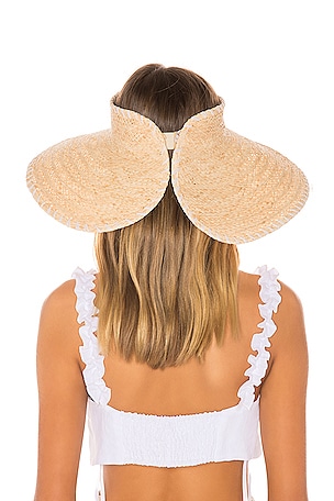 Hat Attack Whipstitch Roll Up Travel Visor in Tan