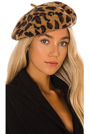 Hat Attack Leopard Beret in Brown | REVOLVE display picture 3