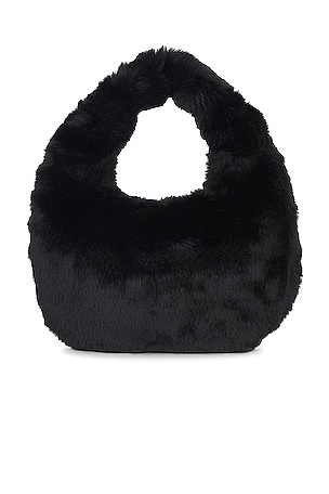 Hat Attack Faux Fur Handled Bag in Black