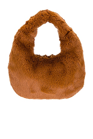 Hat Attack Faux Fur Handled Bag in Brown