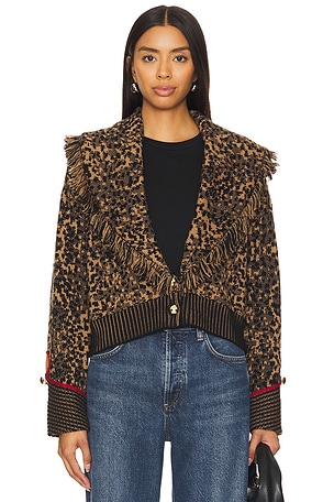 Leopard Jacquard Cardi Bomber Hayley Menzies