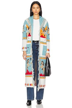 Sunrise Rodeo Merino Cotton Jacquard Long Cardigan Hayley Menzies