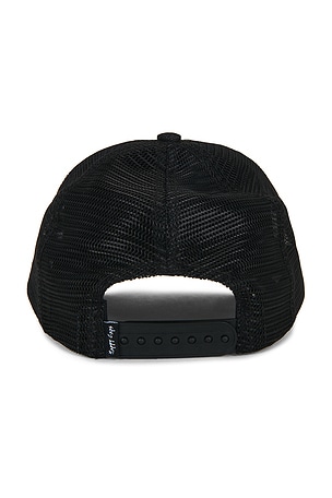 Happy Caps Studded Smiley Meshback Hat in Black