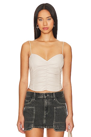 femme corset top in orchid wht