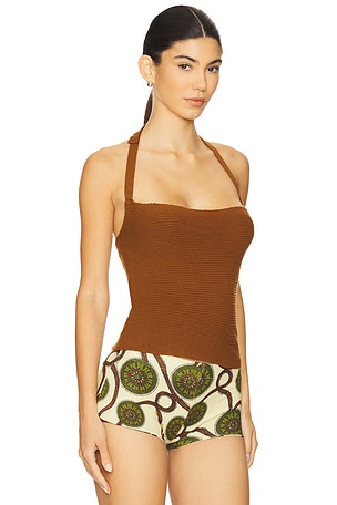 HEARTLOOM Kennedy Top in Brown. Size XS. Also