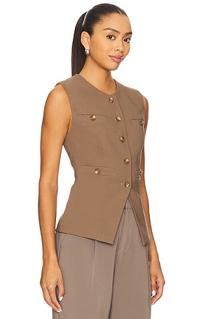 HEARTLOOM Roxanna Vest in Brown. Size XS. Also