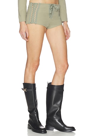 HAELO SHORT OPEN LACE UP MICRO SHORTS en Olive