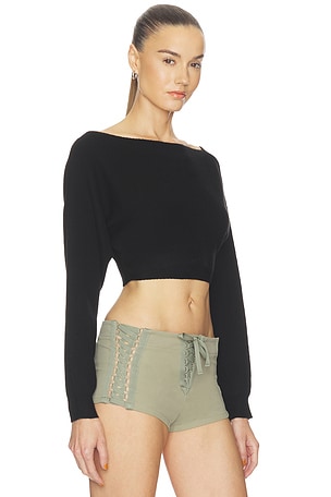 HAELO Crop Sweater in Black. Size XXS. Also