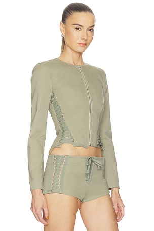 Haelo chaqueta lace-up jacket en color verde oliva
