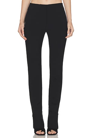 HAELO Brace Waist Slim Trouser in Black