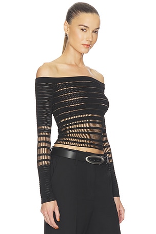 HAELO Veiled LS Top in Black