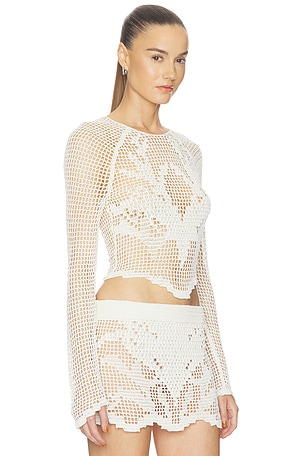 HAELO Crochet LS Top in Ivory