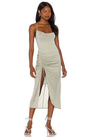 black midi dress casual outfit Women's Stretchy Knit Black Midi Dress + Side Slit
