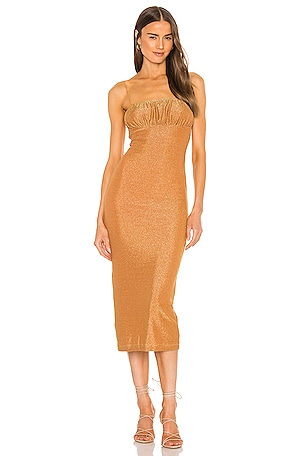 NEW Nookie Mecca Midi Dress in Tan Size S Orange outlets Tan REVOLVE