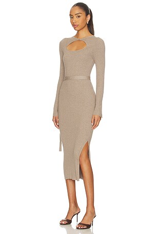 HEVRON Asher Dress in Taupe