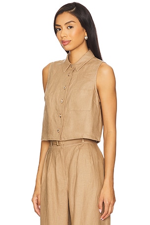 HEVRON Katja Top in Taupe