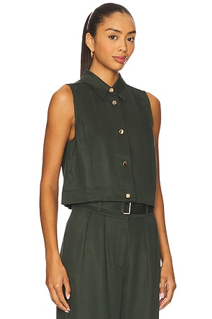 HEVRON Vera Top in Dark Green