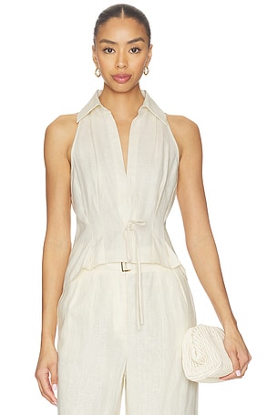 Sloan Linen Vest HEVRON