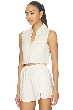 HEVRON Rosalie Top in Ivory