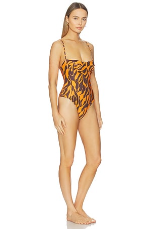 HAIGHT. Vintage Swimsuit in Tangerine. Size XS. Also