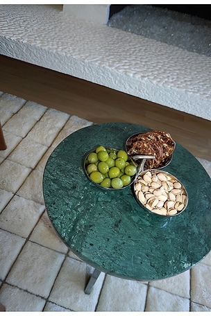 HueGah Home Martin Serving Tray in Metallic Silver