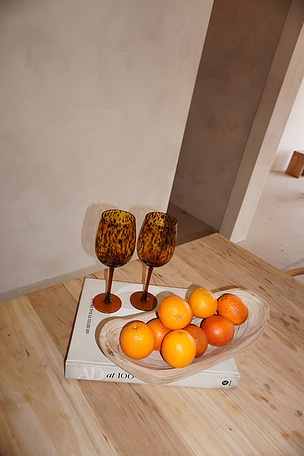 HueGah Home Amalfi Glassware Set Of Two in Brown