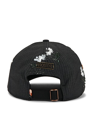 Honor The Gift Flowers Beaded 6 Panel Cap in Black