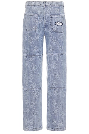 Honor The Gift Flower Jacquard Pant in Blue