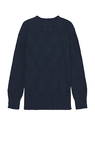 Honor The Gift Diamond Knit Sweater in Navy