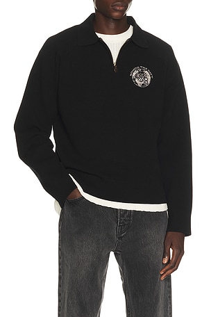 Knitted Zip Long Sleeve Polo Honor The Gift