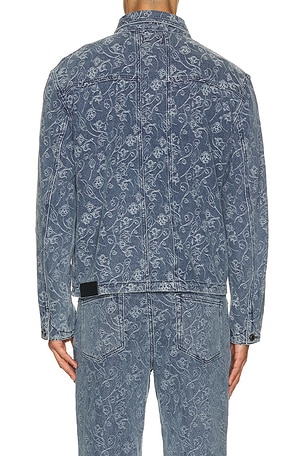 Honor The Gift Floral Utility Jacket in Blue