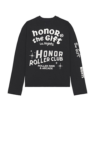 Mixed Logo Crew Neck Long Sleeve Tee Honor The Gift