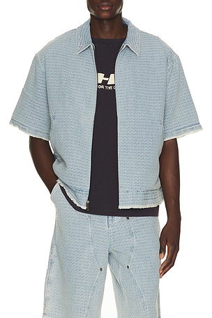Vintage Indigo Zip Front Short Sleeve Honor The Gift